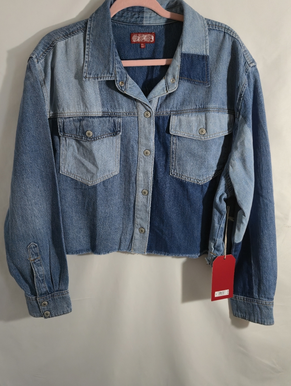 Lucky Brand Patchwork Light & Dark Blue Denim Jacket